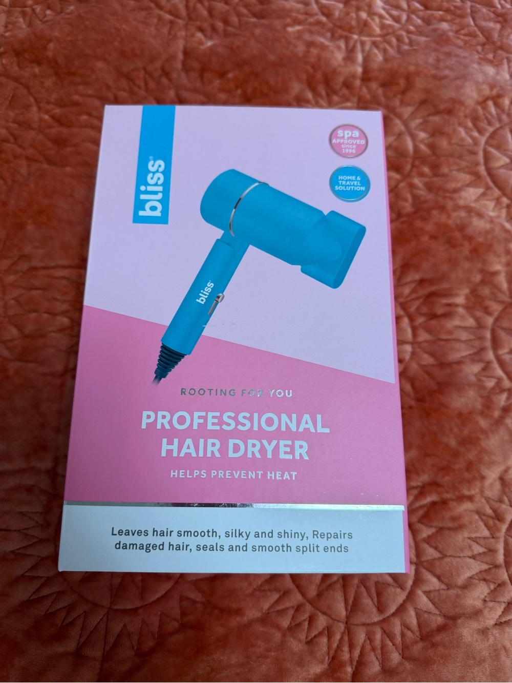 Bliss Professional Hair Dryer - Teal Blue and Pink Packaging